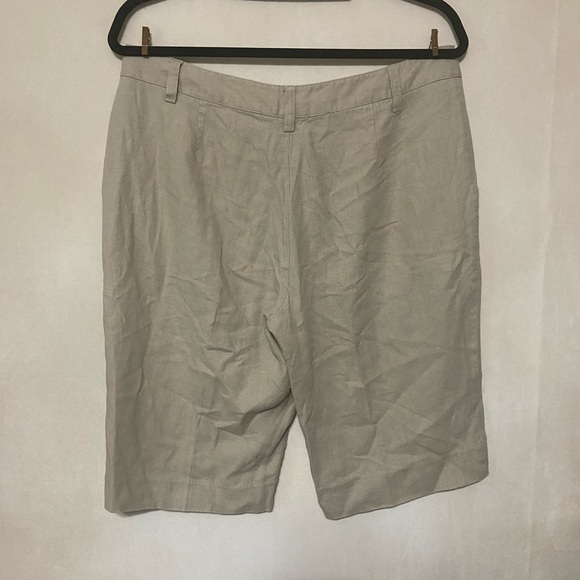 CATO women's 12 rayon linen blend bermuda shorts neutral tan EUC - Picture 4 of 5